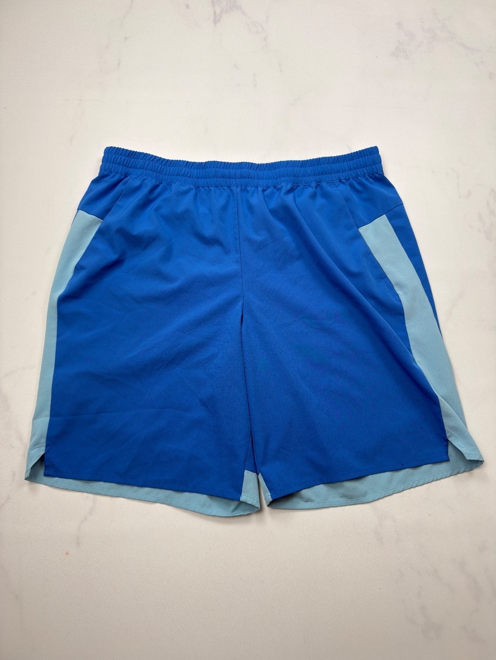 TEK GEAR Athletic Shorts Blue Contrast Panels - Mens Large Tall